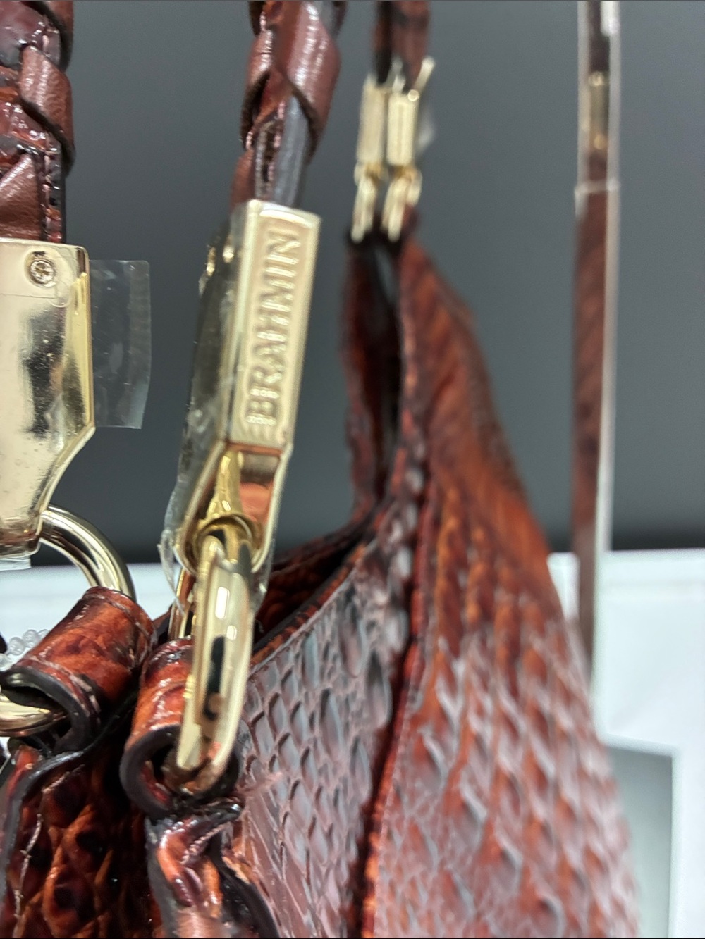 Brahmin NWT Croc-Embossed Hobo Shoulder Bag - Picture 6 of 9